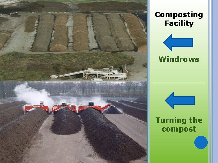 Composting Facility Windrows _____ Turning the compost Composting Facility Windrows _____ Turning the compost