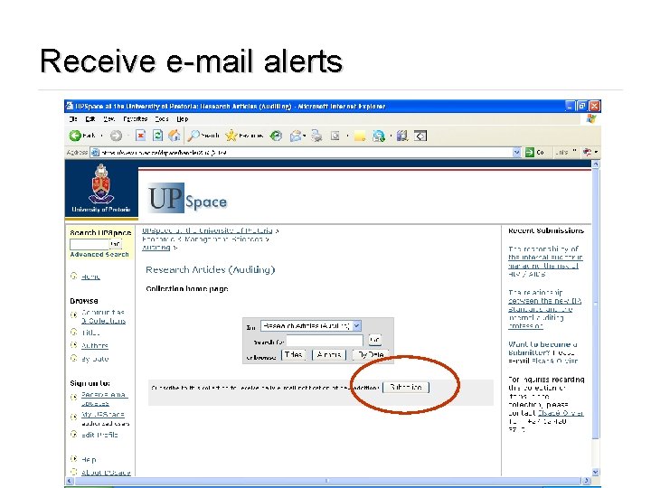 Receive e-mail alerts 