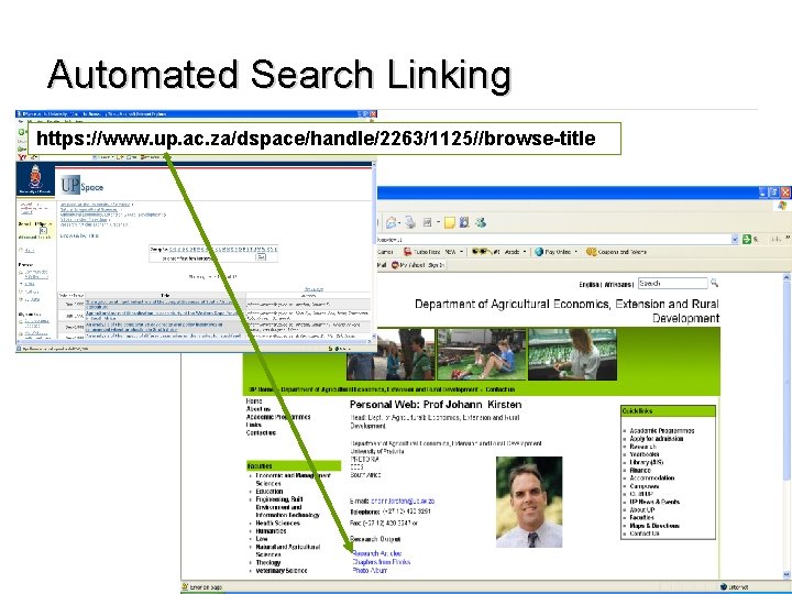 Automated Search Linking https: //www. up. ac. za/dspace/handle/2263/1125//browse-title 