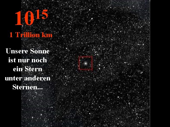 15 10 1 Trillion km Unsere Sonne ist nur noch ein Stern unter anderen