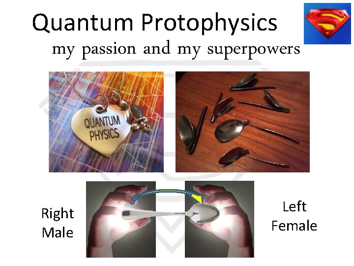 Quantum Protophysics my passion and my superpowers Right Male Left Female 