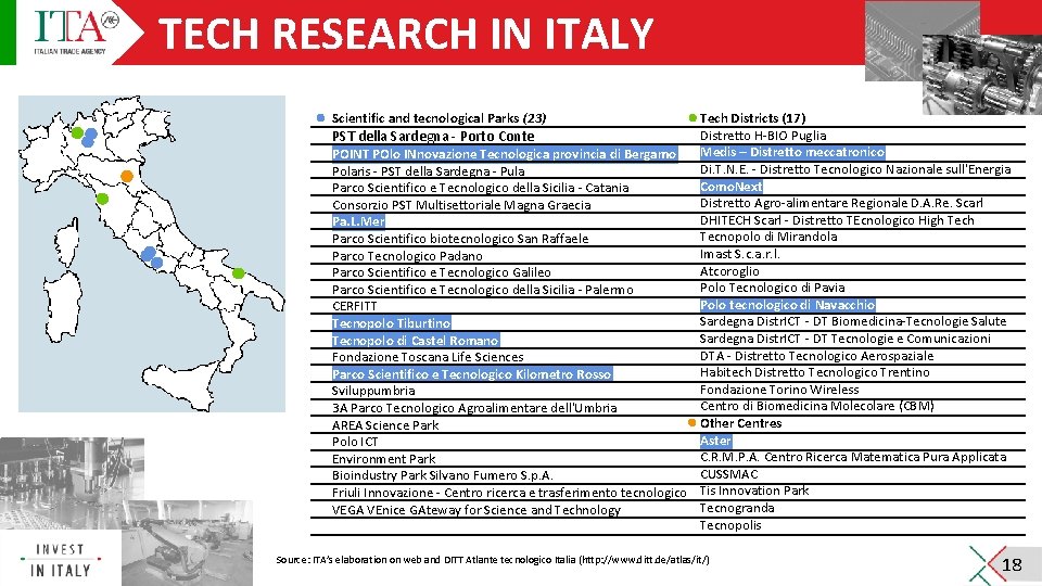 TECH RESEARCH IN ITALY Tech Districts (17) Distretto H-BIO Puglia PST della Sardegna -