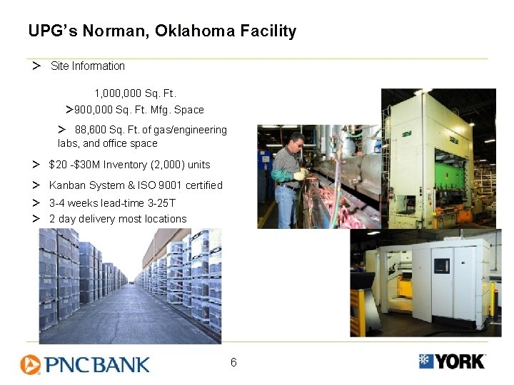 UPG’s Norman, Oklahoma Facility > Site Information 1, 000 Sq. Ft. >900, 000 Sq.