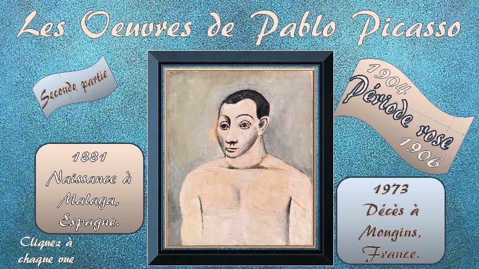 Les Oeuvres de Pablo Picasso 19 04 1881 Naissance à Malaga, Espagne. Cliquez à