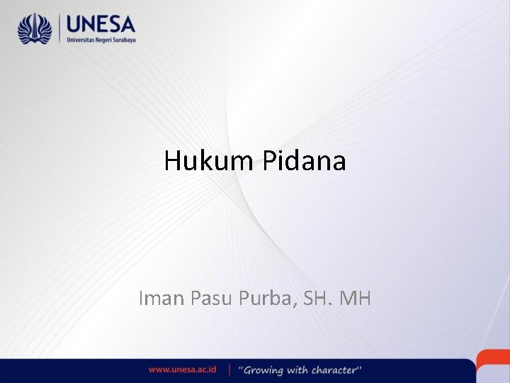 Hukum Pidana Iman Pasu Purba, SH. MH 