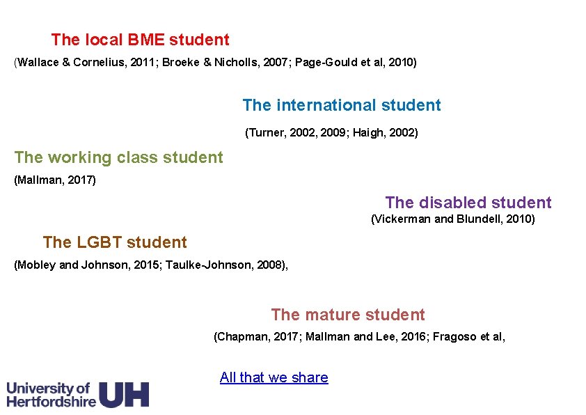 The local BME student (Wallace & Cornelius, 2011; Broeke & Nicholls, 2007; Page-Gould The local BME student (Wallace & Cornelius, 2011; Broeke & Nicholls, 2007; Page-Gould
