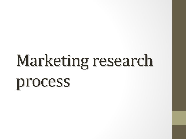 Marketing research process 