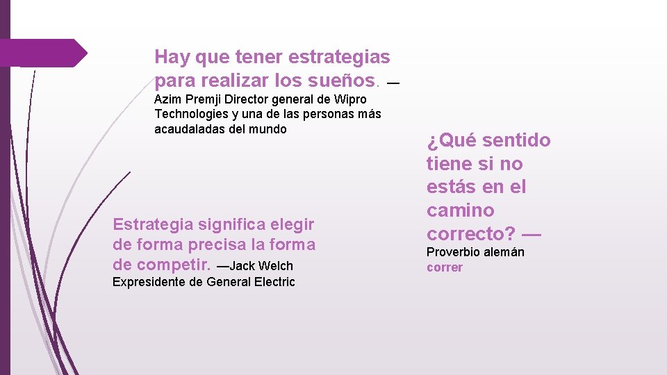 Hay que tener estrategias para realizar los sueños. — Azim Premji Director general de