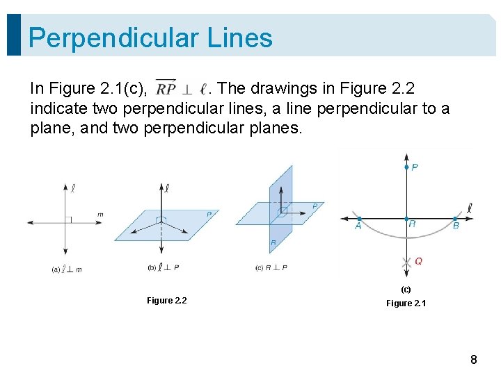 Perpendicular Lines In Figure 2. 1(c), . The drawings in Figure 2. 2 indicate