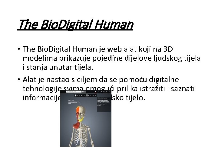 The Bio. Digital Human • The Bio. Digital Human je web alat koji na