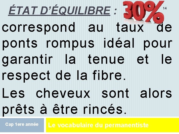 ÉTAT D’ÉQUILIBRE : 14 correspond au taux de ponts rompus idéal pour garantir la