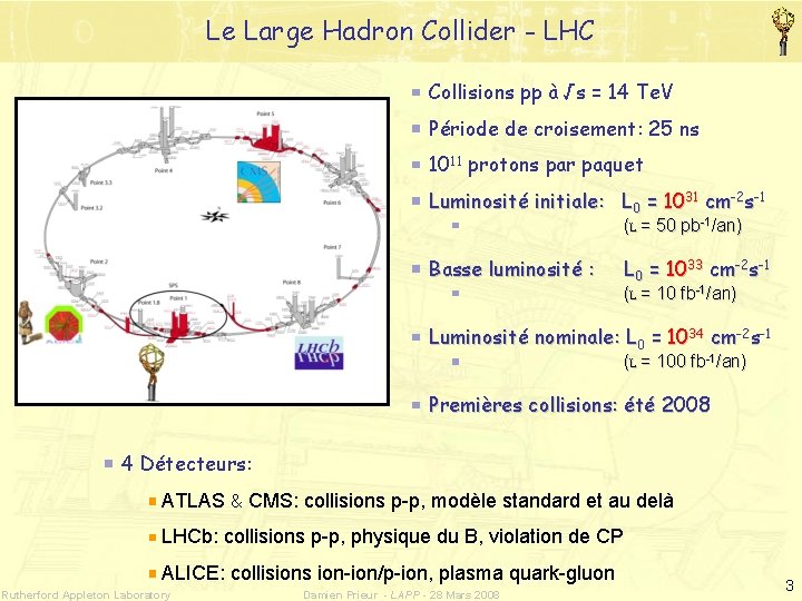 Le Large Hadron Collider - LHC Collisions pp à √s = 14 Te. V