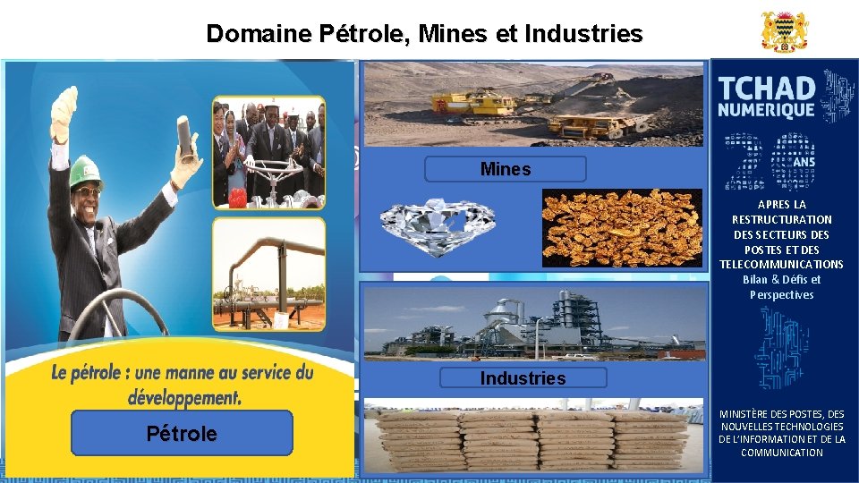 Domaine Pétrole, Mines et Industries Mines APRES LA RESTRUCTURATION DES SECTEURS DES POSTES ET