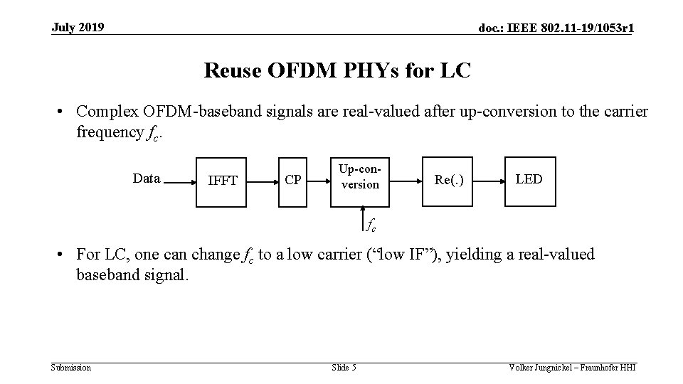 July 2019 doc. : IEEE 802. 11 -19/1053 r 1 Reuse OFDM PHYs for