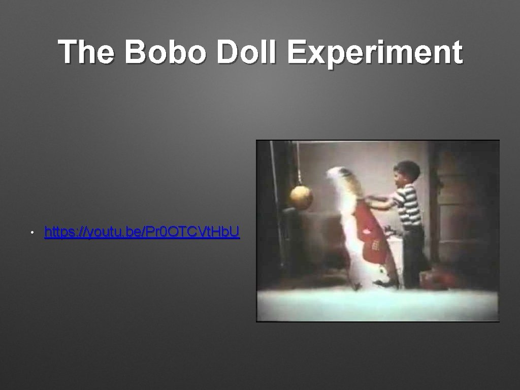 The Bobo Doll Experiment • https: //youtu. be/Pr 0 OTCVt. Hb. U The Bobo Doll Experiment • https: //youtu. be/Pr 0 OTCVt. Hb. U