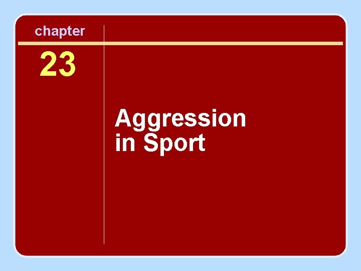 chapter 23 Aggression in Sport 