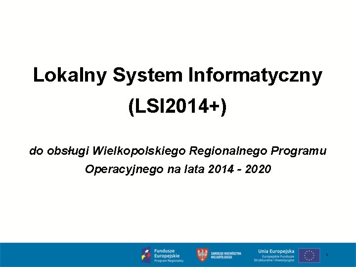 Lokalny System Informatyczny (LSI 2014+) do obsługi Wielkopolskiego Regionalnego Programu Operacyjnego na lata 2014