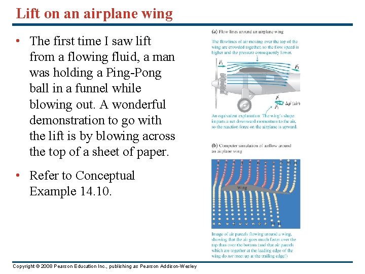 Lift on an airplane wing • The first time I saw lift from a