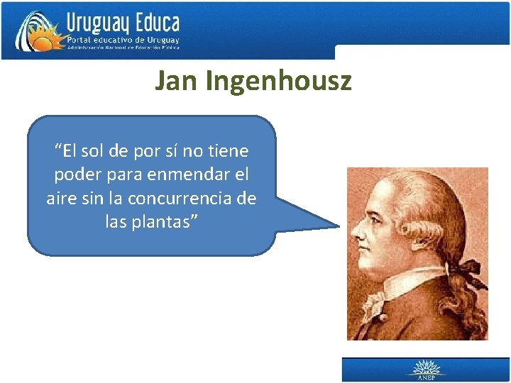 Jan Ingenhousz “El sol de por sí no tiene poder para enmendar el aire