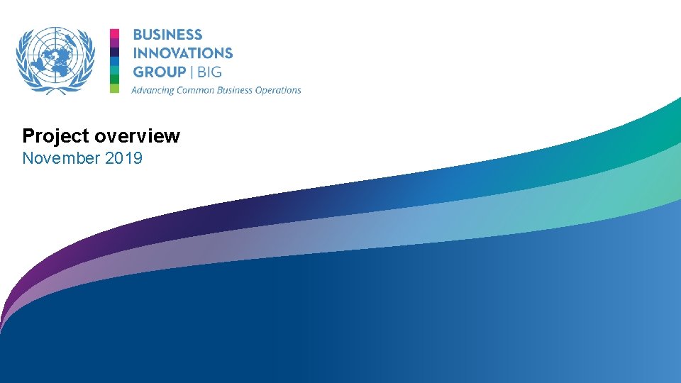 Project overview November 2019 