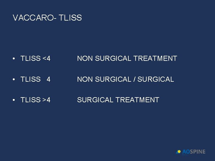 VACCARO- TLISS • TLISS <4 NON SURGICAL TREATMENT • TLISS 4 NON SURGICAL /