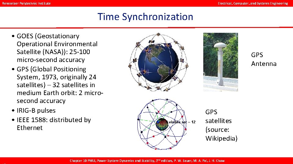 Rensselaer Polytechnic Institute Electrical, Computer, and Systems Engineering Time Synchronization • GOES (Geostationary Operational