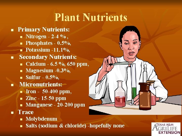 Plant Nutrients n Primary Nutrients: n n Secondary Nutrients: n n Calcium - 6.