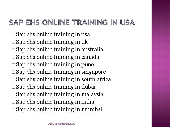 SAP EHS ONLINE TRAINING IN USA � Sap ehs online training in usa �