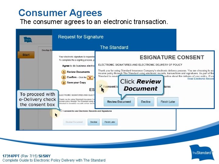 Consumer Agrees The consumer agrees to an electronic transaction. 17314 PPT (Rev 7/15) SI/SNY