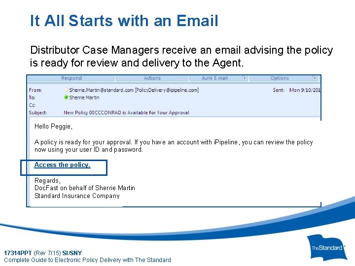 It All Starts with an Email Distributor Case Managers receive an email advising the