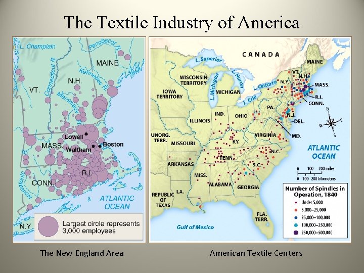 The Textile Industry of America The New England Area American Textile Centers 