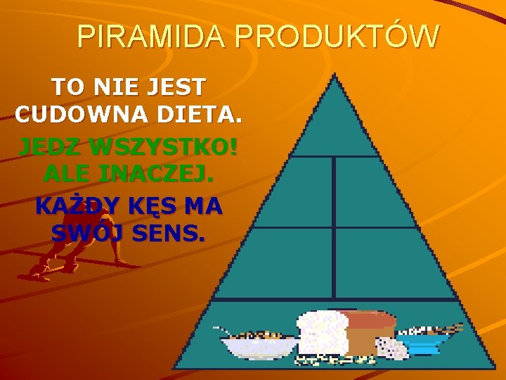 PIRAMIDA PRODUKTÓW TO NIE JEST CUDOWNA DIETA. JEDZ WSZYSTKO! ALE INACZEJ. KAŻDY KĘS MA