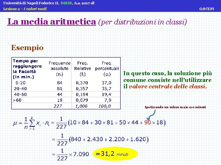 Università di Napoli Federico II, DISES, A. a. 2017 -18 Lezione 2 – I Università di Napoli Federico II, DISES, A. a. 2017 -18 Lezione 2 – I