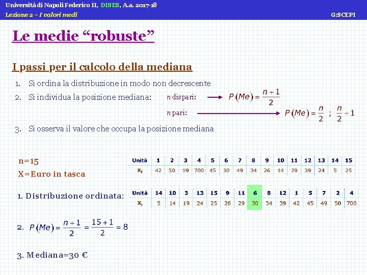 Università di Napoli Federico II, DISES, A. a. 2017 -18 Lezione 2 – I