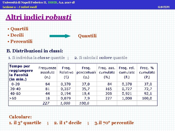 Università di Napoli Federico II, DISES, A. a. 2017 -18 Lezione 2 – I