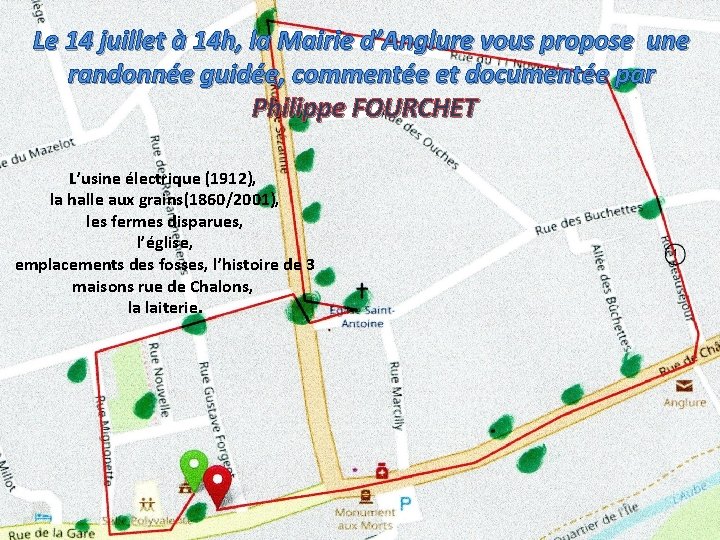 Le 14 juillet à 14 h, la Mairie d’Anglure vous propose une randonnée guidée,