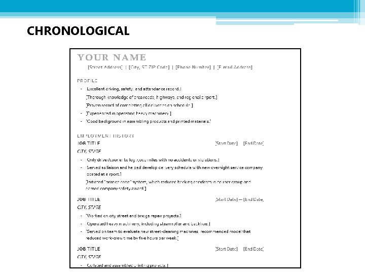 CHRONOLOGICAL 