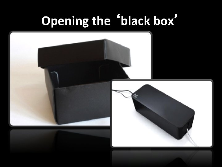 Opening the ‘black box’ 
