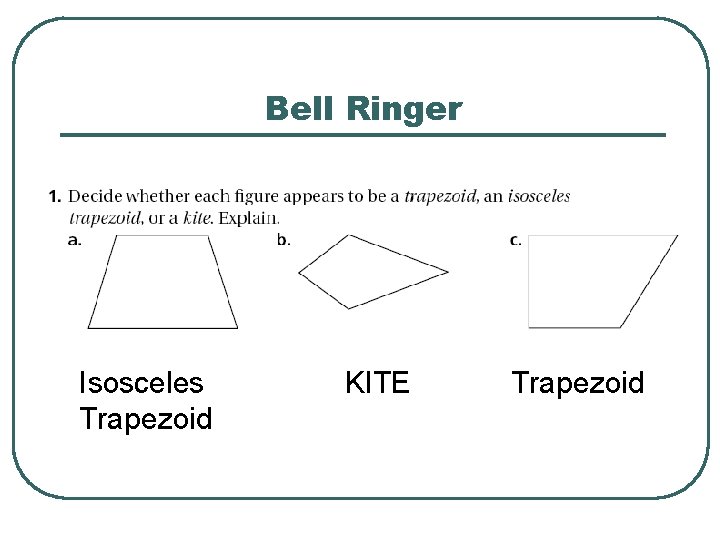 Bell Ringer Isosceles Trapezoid KITE Trapezoid 