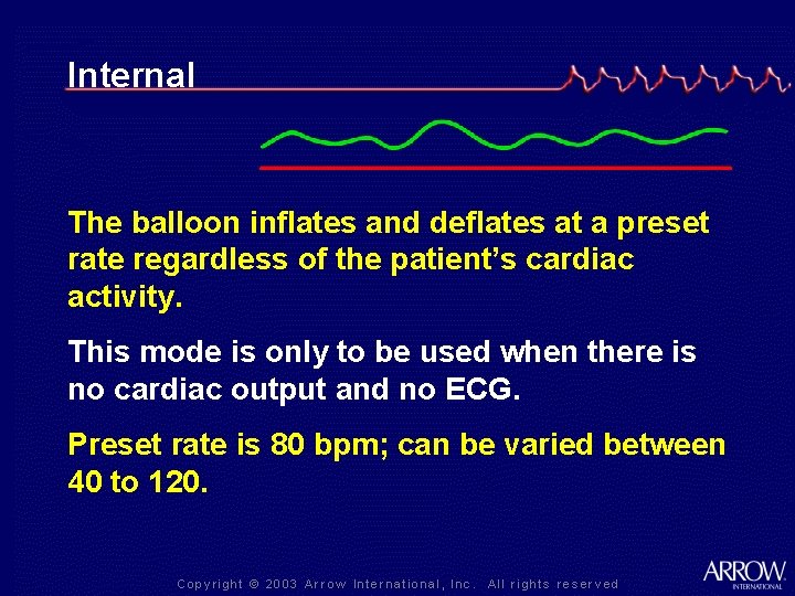 Internal The balloon inflates and deflates at a preset rate regardless of the patient’s
