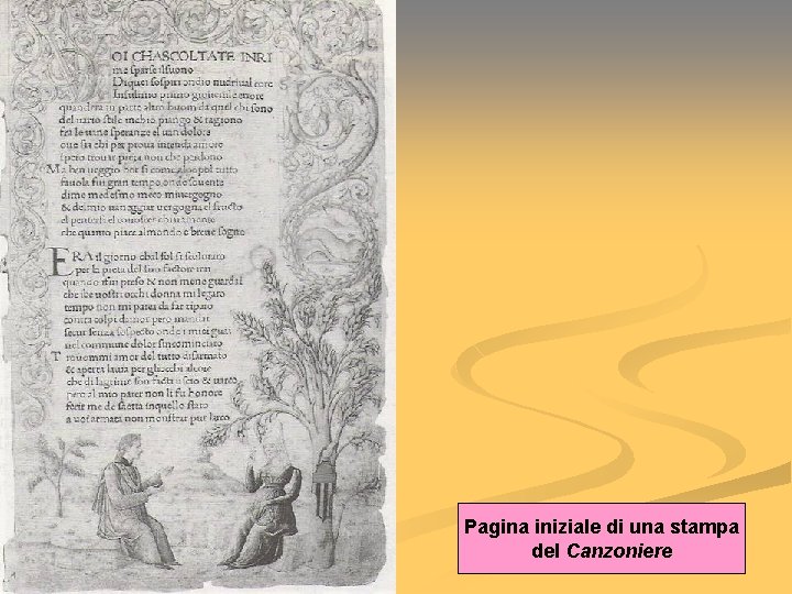 Pagina iniziale di una stampa del Canzoniere 