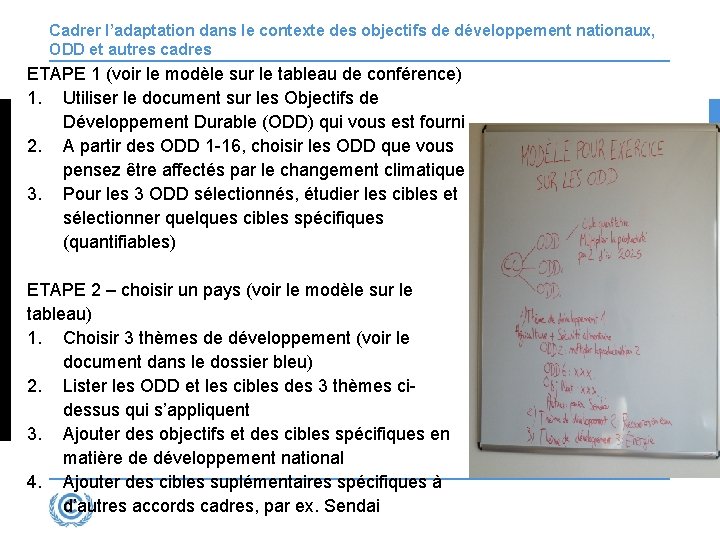 Cadrer l’adaptation dans le contexte des objectifs de développement nationaux, ODD et autres cadres