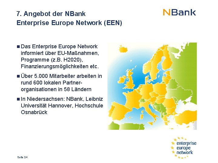 7. Angebot der NBank Enterprise Europe Network (EEN) Das Enterprise Europe Network informiert über