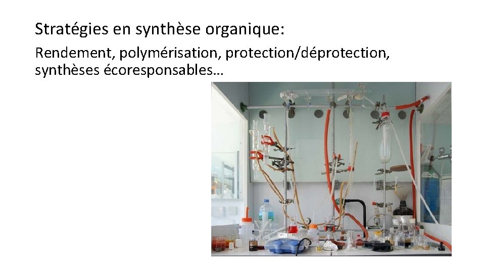 Stratégies en synthèse organique: Rendement, polymérisation, protection/déprotection, synthèses écoresponsables… 