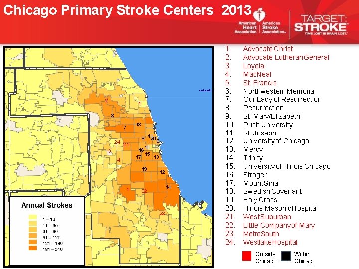 Chicago Primary Stroke Centers 2013 Lake Mic 2 5 8 18 7 24 21 Chicago Primary Stroke Centers 2013 Lake Mic 2 5 8 18 7 24 21