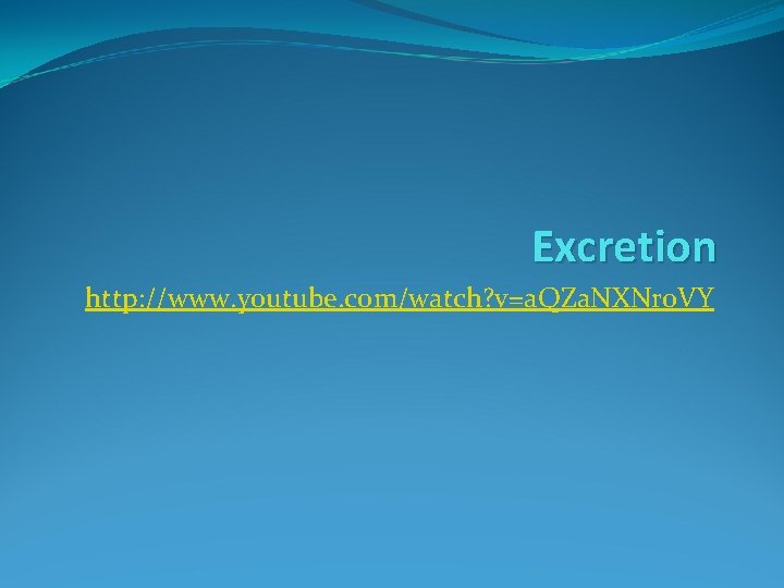 Excretion http: //www. youtube. com/watch? v=a. QZa. NXNro. VY 