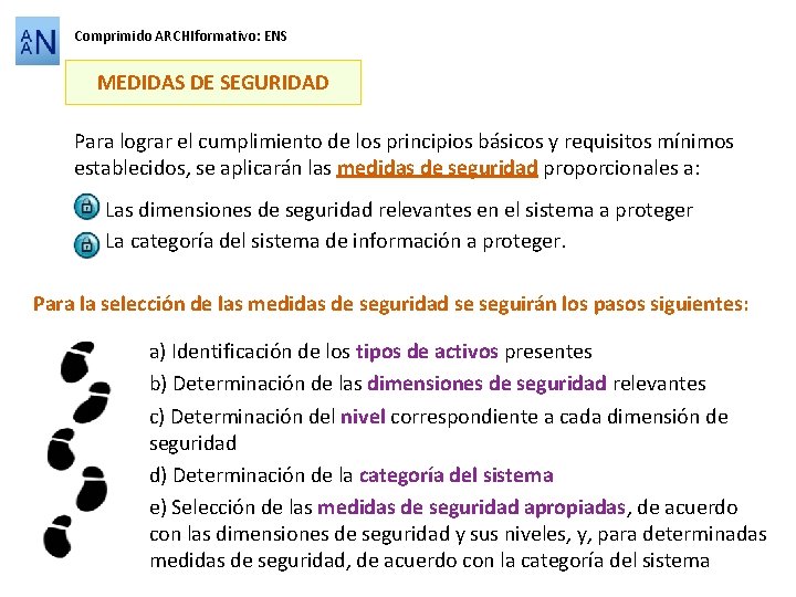 Comprimido ARCHIformativo: ENS MEDIDAS DE SEGURIDAD Para lograr el cumplimiento de los principios básicos