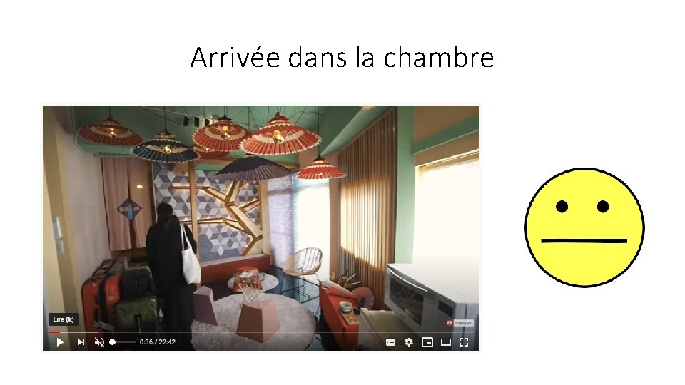 Arrivée dans la chambre 