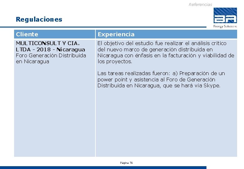 Referencias Regulaciones Cliente Experiencia MULTICONSULT Y CIA. LTDA - 2018 - Nicaragua Foro Generación