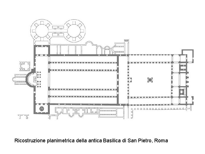 Ricostruzione planimetrica della antica Basilica di San Pietro, Roma 